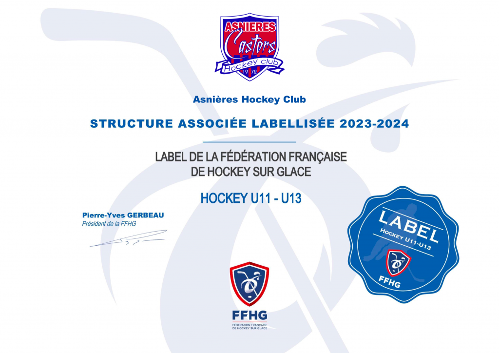 Label FFHG 2023-2024 U11 et U13